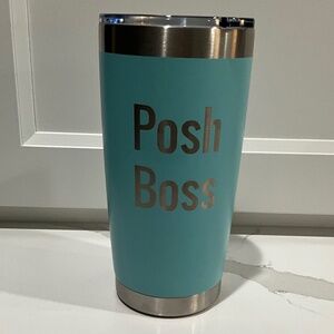 Engraved Coffee Cocktail Tumbler with “ Posh Boss ” CB